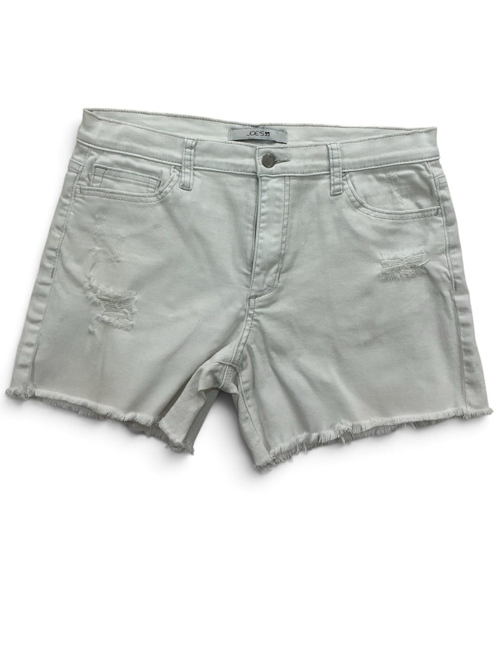 Joe’s Jeans Sloane Mid Rise Distressed Denim Cutoff Shorts- White Size 30